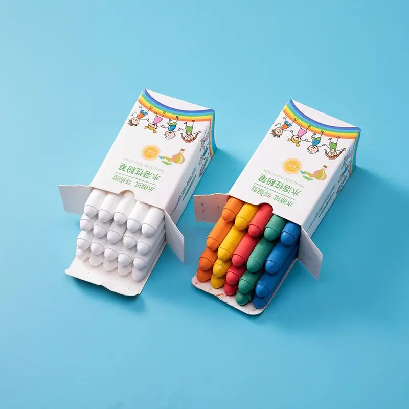 

20 Pack of White Colored Solid Liquid Water-soluble Dust-free Chalk for Children's Graffiti Erasable Crayons School Supplies