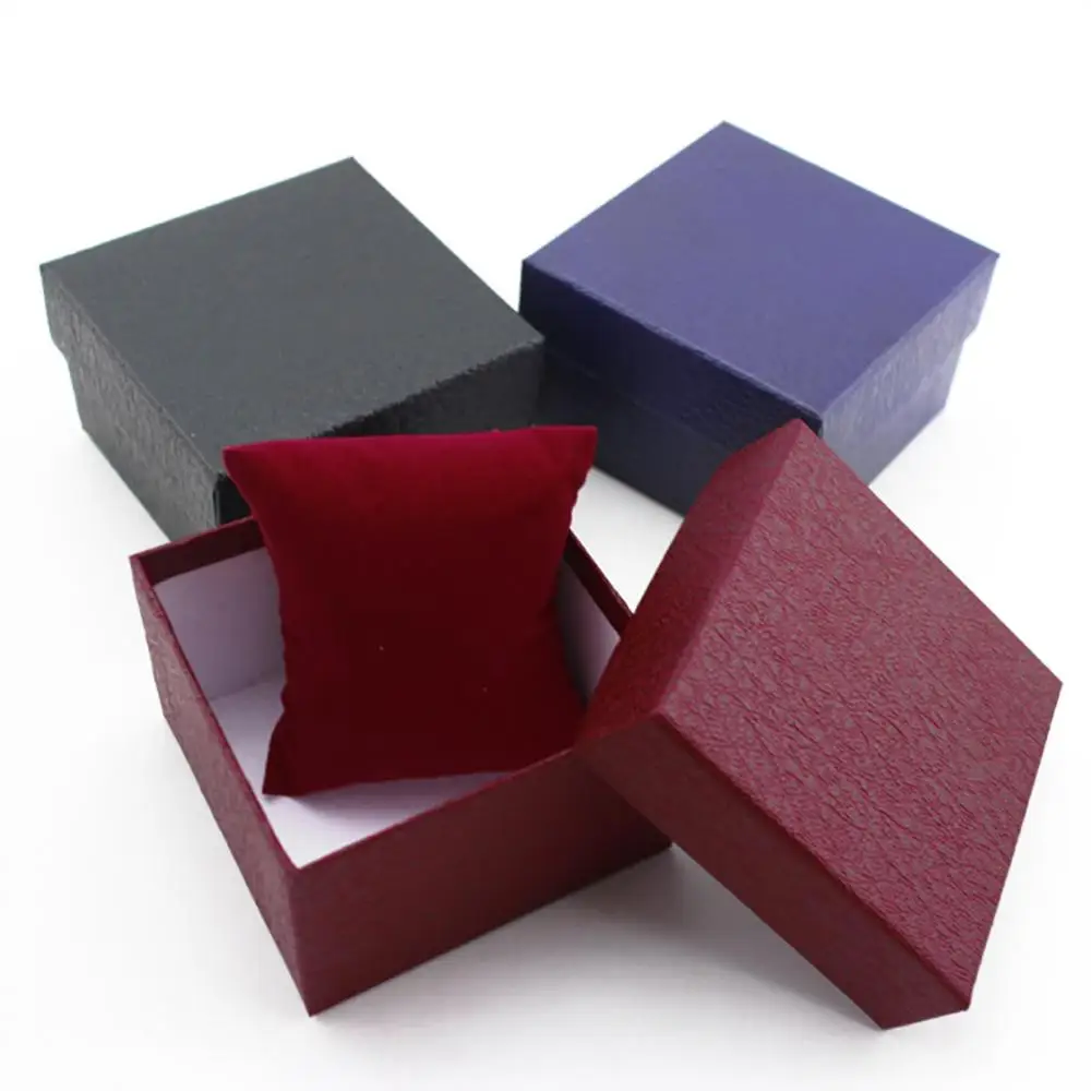 Watch Storage Box Watches Storage Box Faux Leather Wrist Watches Display Holder Solid Color Jewelry Organizer Case Gift