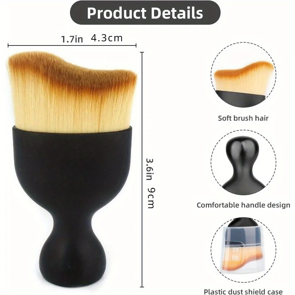 4-Piece Car Interior Cleaning Tool Brush with Cover, Car Interior Soft Bristle Cleaning Brush Dust Removal Tool, No Scratches