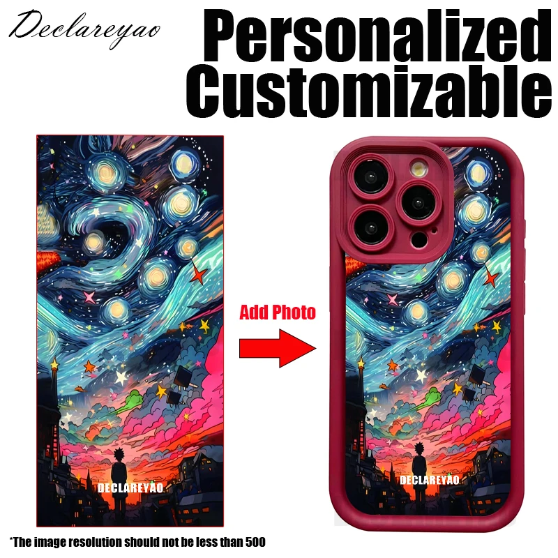 Personalisierte DIY individuelle Foto individuelle Hülle für Apple iPhone 16 Pro Max 15 14 Plus 13 12 Mini 16e Cover Bild Silikon weich – Detail 4