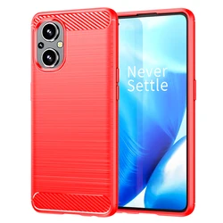 Sleek Carbon Fiber Bumper Rubber Silicone Case - Enhanced Protection for Reno 7Z 5G (Red)
