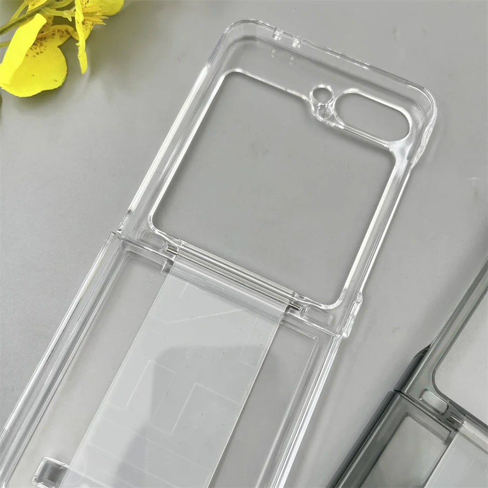 Luxury Wrist Strap Ring Holder Case - Transparent Matte Shockproof Back Cover with Hard PC Belt