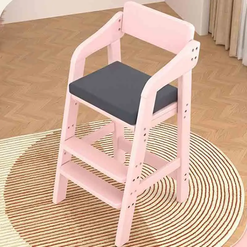 Wooden Kid High Chair Solid Wood Feeding Seat Restaurant High Chair Baby Dining For Toddlers Babies Studying Dining Eating