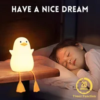 Creative and Fun Duck Silicone Pat Small Night Light Desktop Decoration Atmosphere Light USB Charging Children's Bedroom Light 2