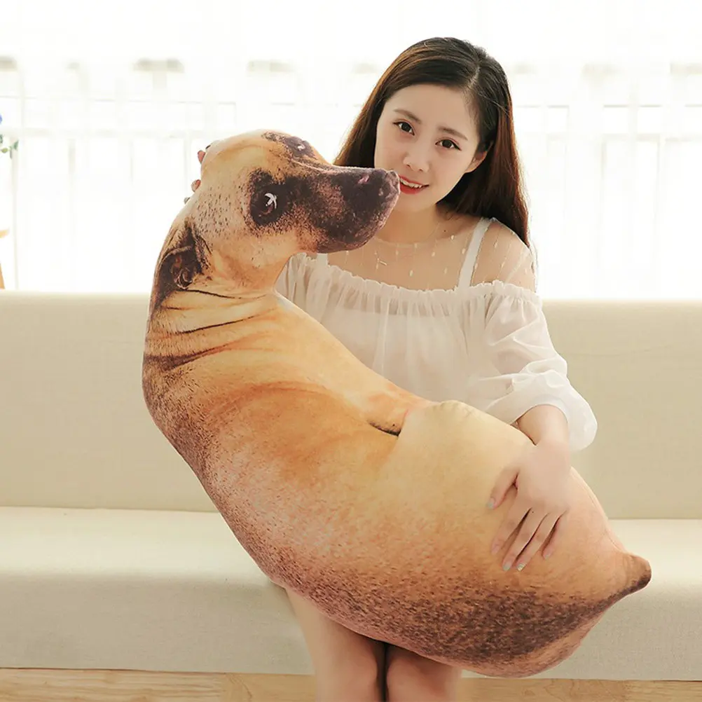 1Pcs 50Cm 스테레오 개 베개 현실적인 디자인 어린이를위한 부드러운 지원 쿠션 성인 침실 거실 여행 선물 장식