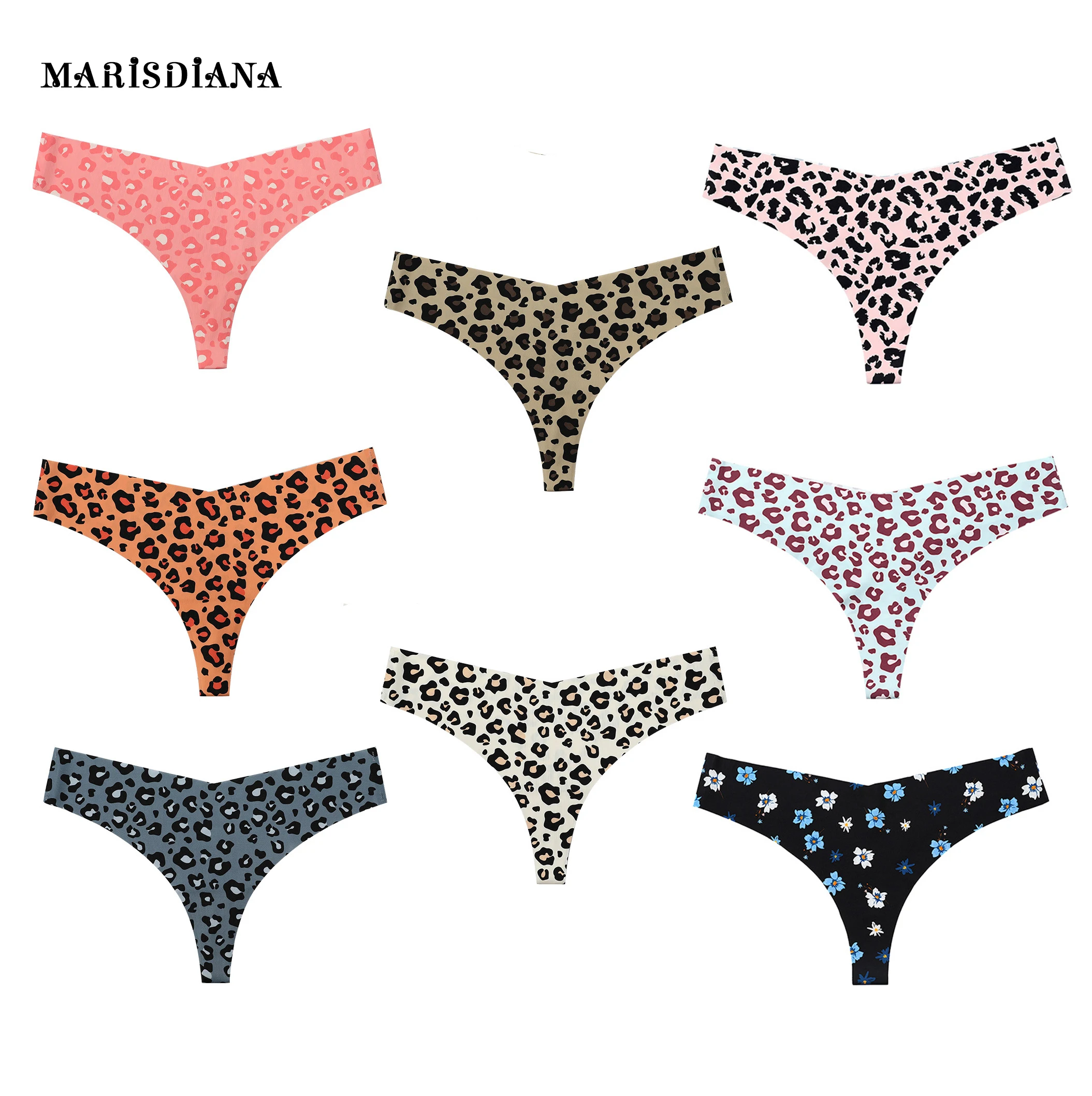 

MARISDIANA Sports Bacteriostat Sexy Leopard Seamless G-string Panties Women's Ice Silk Breathable Quick Drying Underwear