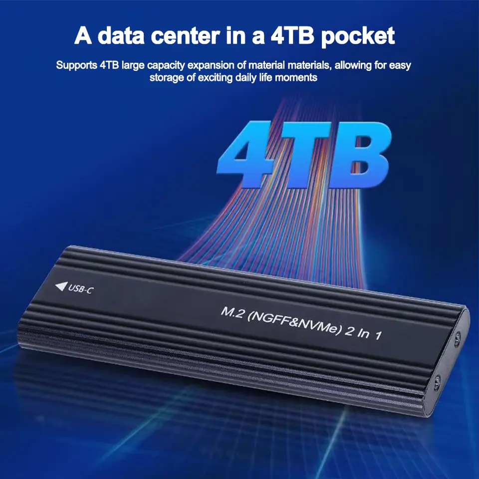 M2 SSD Case NVME SATA Dual Protocol M.2 to USB Type C SSD Enclosure Adapter NVME SATA SSD Disk Box Supports M Keys and B&M Keys image 5