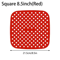 Eco - Friendly Non - Stick Silicone Air Fryer Liners and Baking Mats (Square 8.5inch Red )