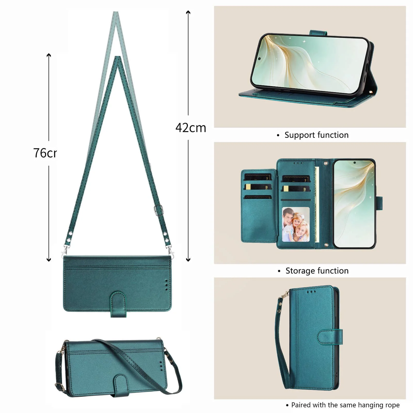 Slim Flip Wallet Case with Magnetic Clasp and Kickstand Feature