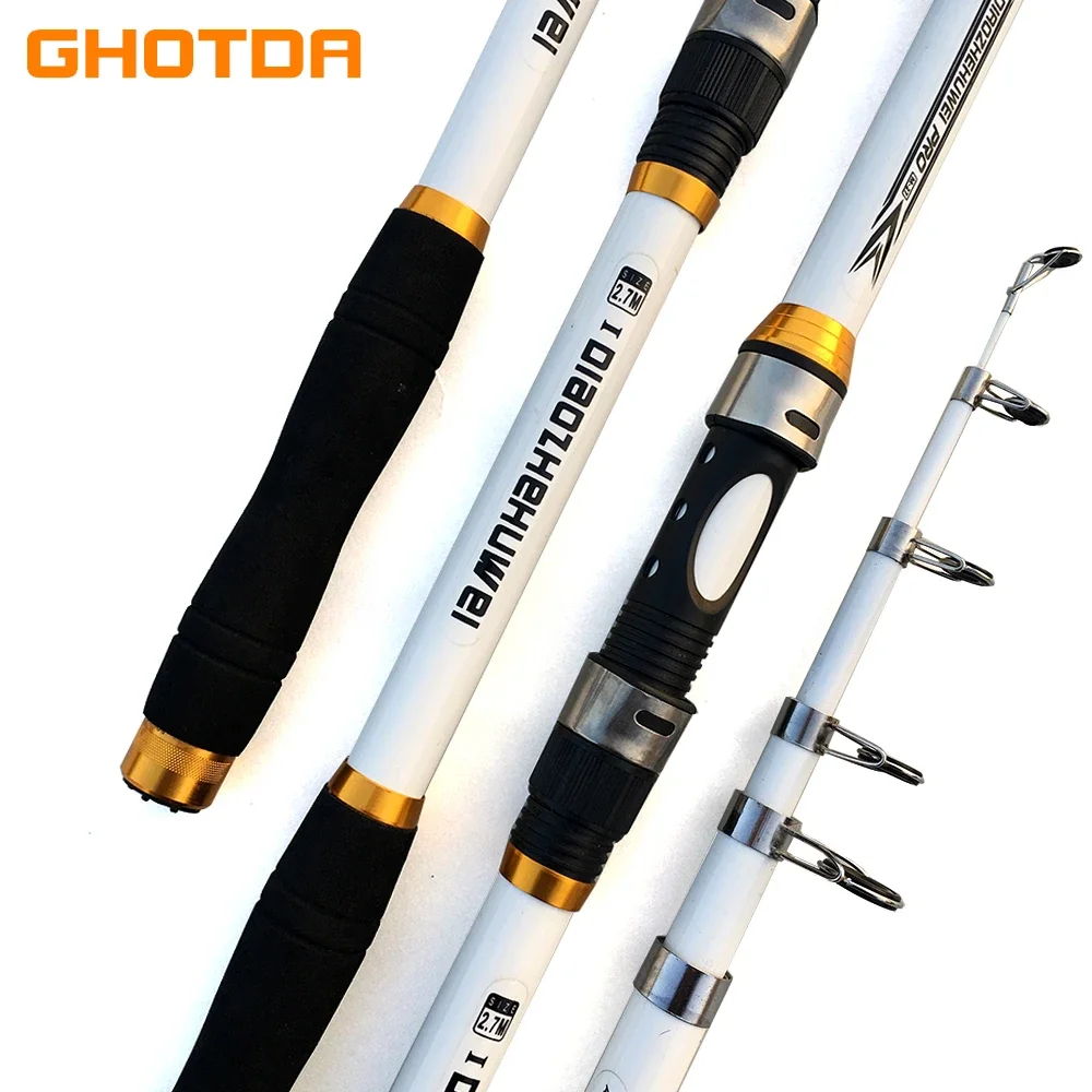 GHOTDA Pesca Rod Hard Fishing Rod 2.1/-3.6 FRP Carbon Fiber