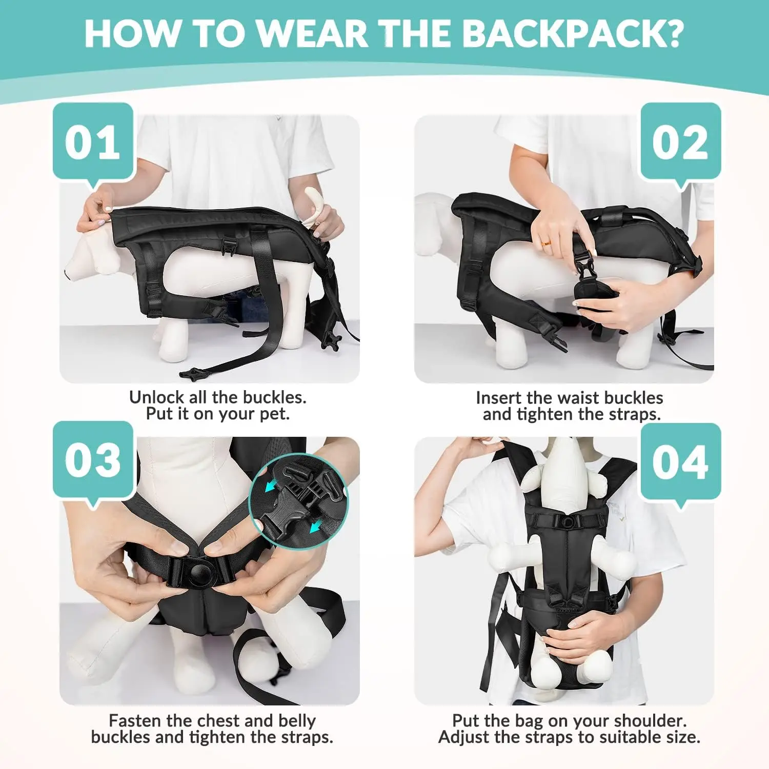 Pet Carrier Bag Dog Backpack Portable Travel Breathable Adjustable Outdoor Carrying Supplies