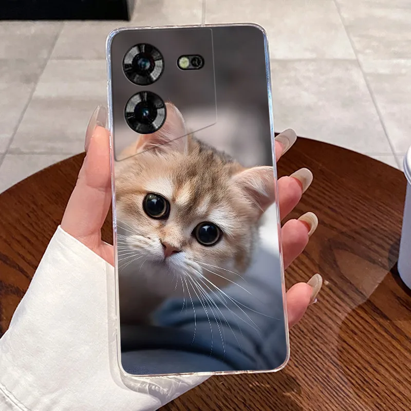 Aesthetic Cute Cat Soft Transparent Silicone Phone Case