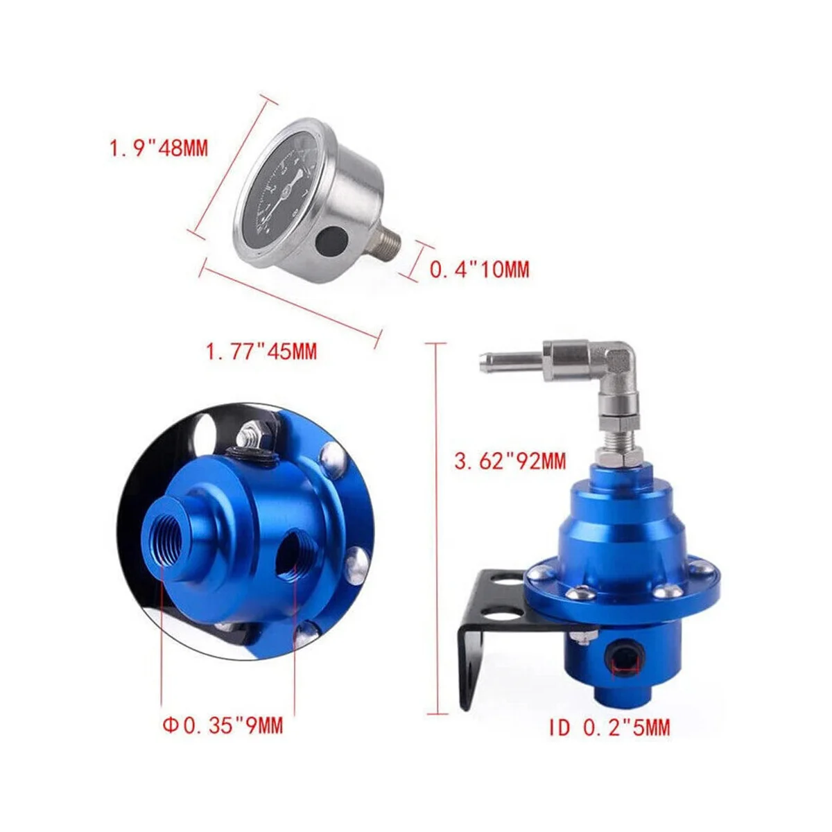 

Регулируемый топливный регулятор, усилитель топлива, Универсальный регулятор давления с манометром, автомобильные аксессуары, синий