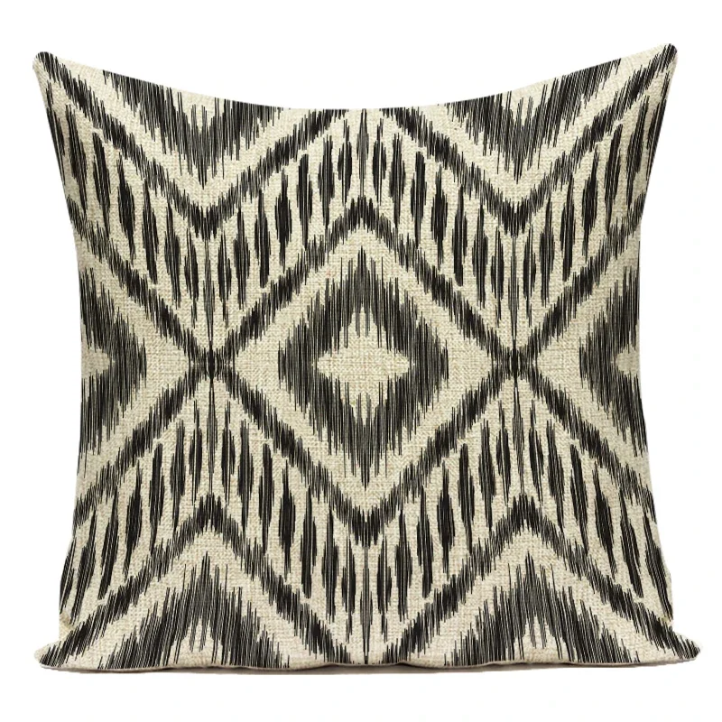 Vintage Boho Geometric Cotton Linen Decorative Throw Pillow Cover