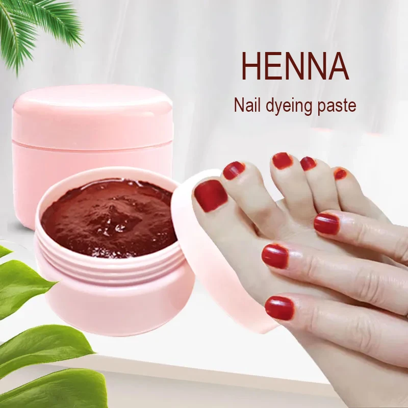 2 X Pure Natural Plant India Henna Cream DIY Nail Dyeing Red Nail Art Natural Colors luster 20g/bottle