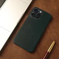 ZWW Crazy House Genuine Leather Vintage Retro Aesthetic Cover Case for iPhone 12 Mini (Dark Blue5501)