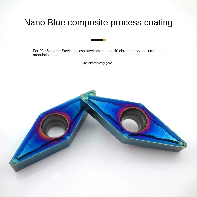 CNC 터닝 인서트 VBMT110304-MV VBMT110308-MV VBMT160404-MV VBMT60408-MV 나노 블루 고경도 스테인리스강 및 퀀칭 처리