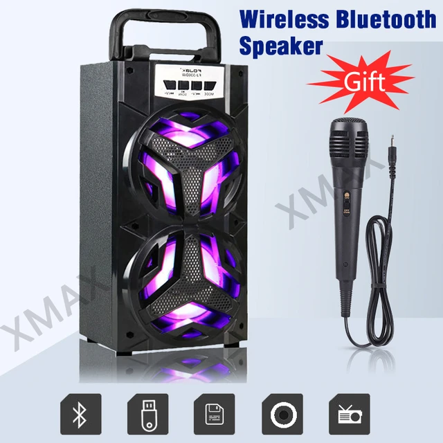 Altavoz Portátil Inalámbrico Para Karaoke, Caja De Sonido De 10w Para  Exteriores, Teatro En Casa Grande, Bluetooth, Altavoces De Fiesta Con  Micrófono Con Cable - Altavoces - AliExpress