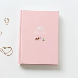 365 - Day Minimalist Planner: Portable Hardcover Notebook with Colored Pages (Pink)