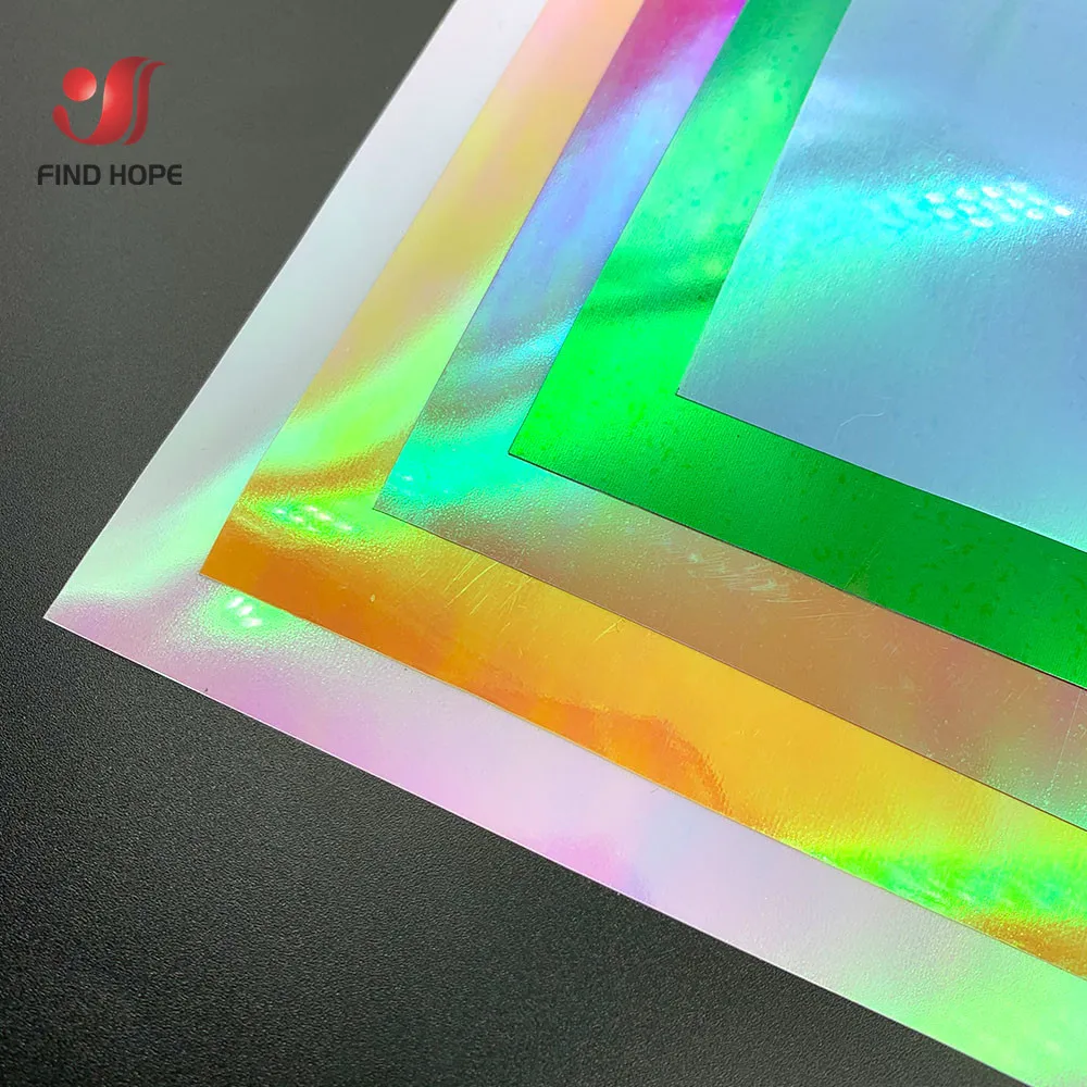 5 Colori Assortiti 12 "X 10" Bundle Holographic Heat Transfer Vinyl Iron-On Magliette Per Cut Silhouette Cameo Hot Press Film Fai Da Te