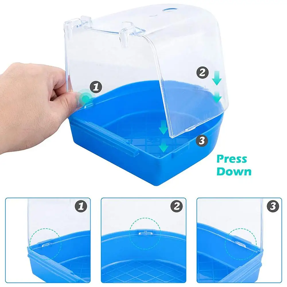 Removable Bath Box Bathing Basin Bird Cage Accessories Supplies For Small Birds Parrots bird cage accessories