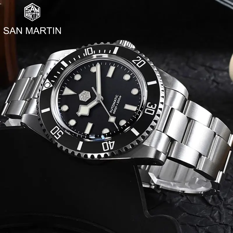 

San Martin New 40mm Watch for Men Classic Luxury YN55 Diver Water Ghost Automatic Mechanical Clock Sapphire Waterproof 200m BGW9