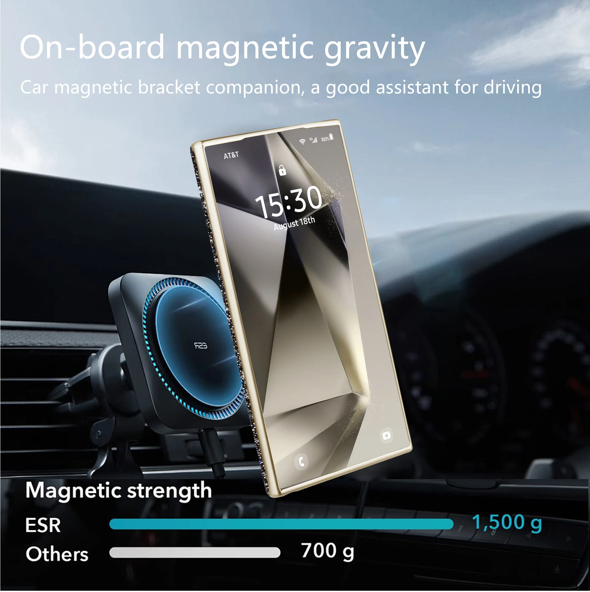 Magnetic Suction Ring Electroplated Anti-Drop Glitter Phone Case
