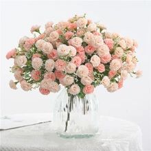 Flor de seda artificial pequeno buquê lilás decoração de casamento decoração de casa festa janela decoração do jardim flor 1pc