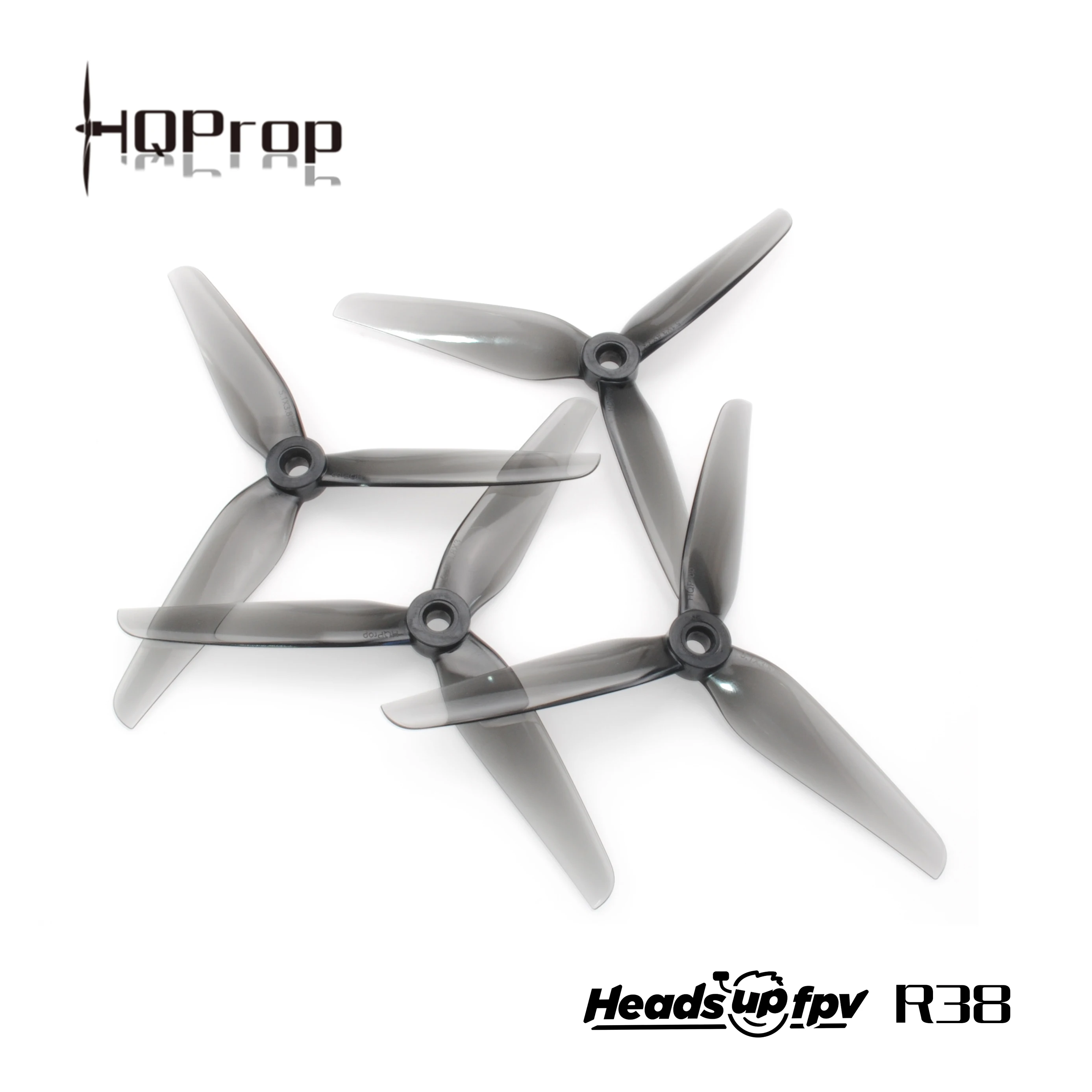 2 пары HQProp R38C HeadsUp Racing 5,1x3,8x3 CW CCW 5,1-дюймовый пропеллер из поликарбоната, совместимый с радиоуправляемой рамой FlyFishRC FPV thumbnail 6
