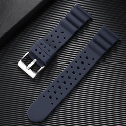 Premium High Tensile Silicone Sport Watch Band - Waterproof & Breathable Rubber Strap - 22mm (Blue)