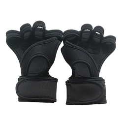 Breathable Workout Gloves with Wrist Support - L (Black)