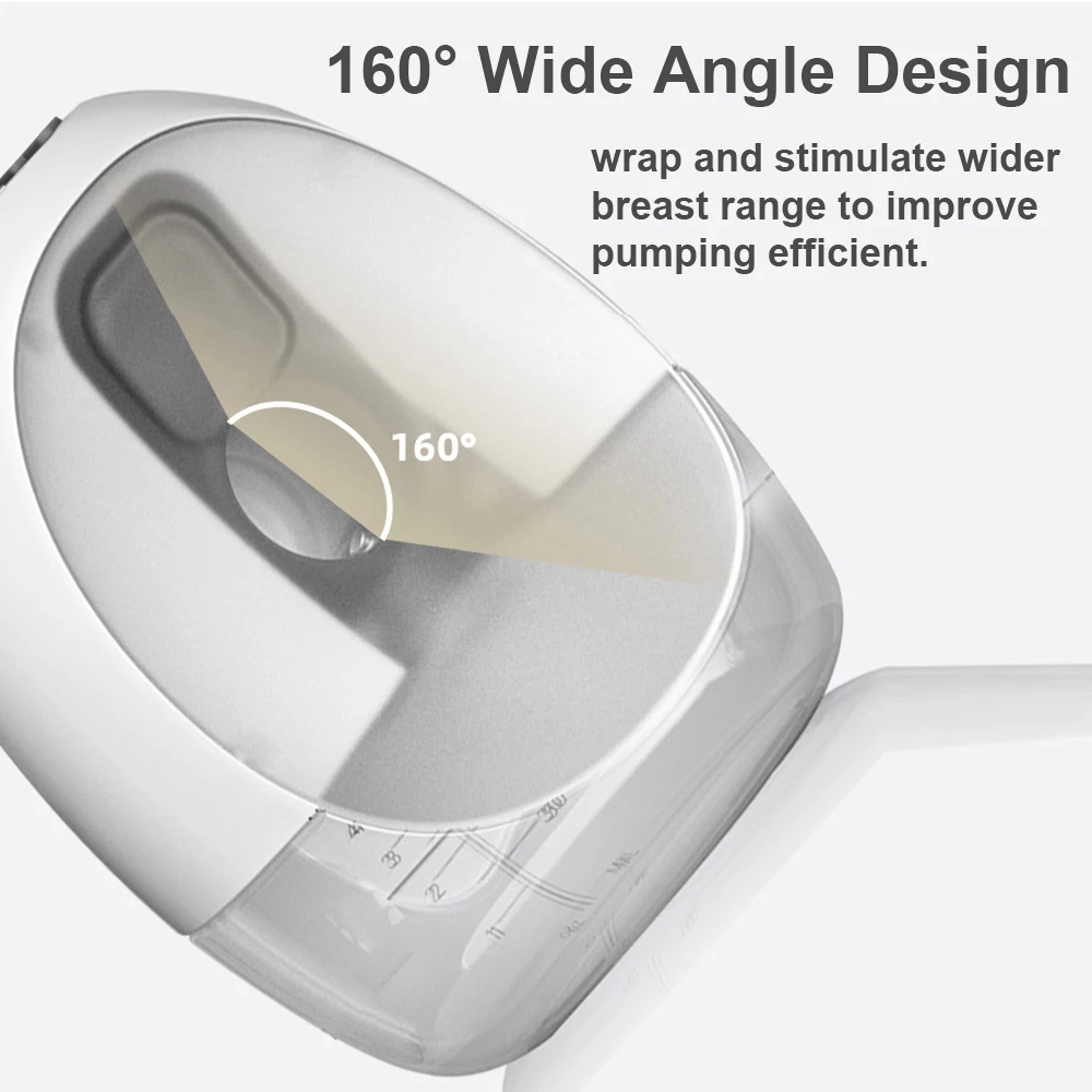 Portable Wearable Breast Pump Hands Free Electric Breast Pump with LED Screen for Breastfeeding Low Noise Built-in Battery 2