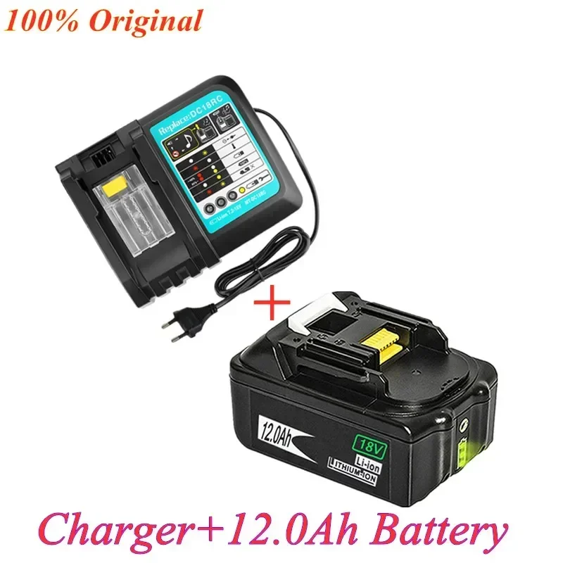 

18V 12Ah Rechargeable Battery 12000mah LiIon Battery Replacement Power Tool Battery For MAKITA BL1880 BL1860 BL1830+3A Charger