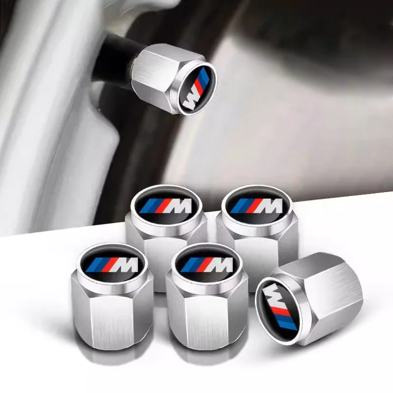 5개 알루미늄 자동차 휠 타이어 밸브 캡 먼지 커버 액세서리 (BMW M E34 E36 E60 E90 E46 F10 F20 F30 X5 X6 X1 M2 M3 M5 M6 E71 용)