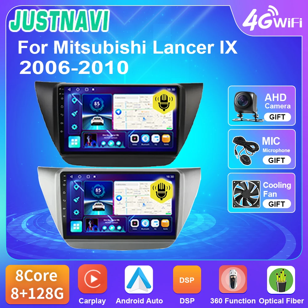 

JUSTNAVI For Mitsubishi Lancer IX 2006-2010 Android 10 Car Radio Navigation GPS Stereo Multimedia Video Player Carplay No 2 din