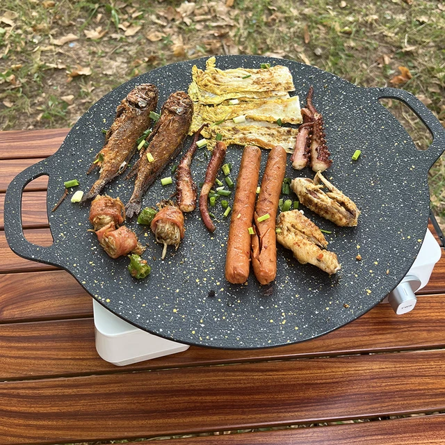 Padella per barbecue padella antiaderente per Pancake fornello a induzione  multiuso rotondo per cucina da campeggio