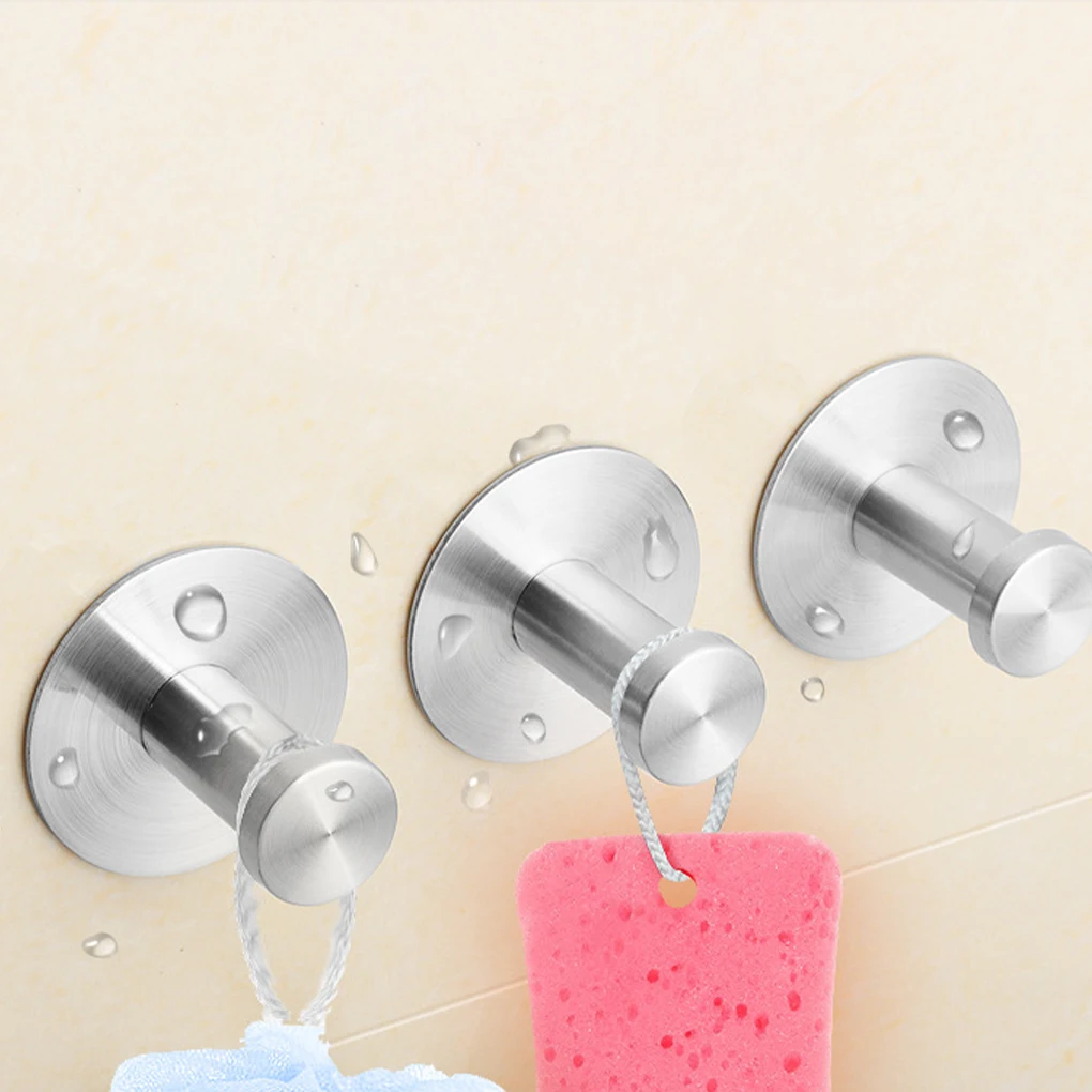 

2/3/5 настенный крючок из нержавеющей стали, прочный и простой в установке Многофункциональный самоклеящийся крючок, серебристый 47 мм