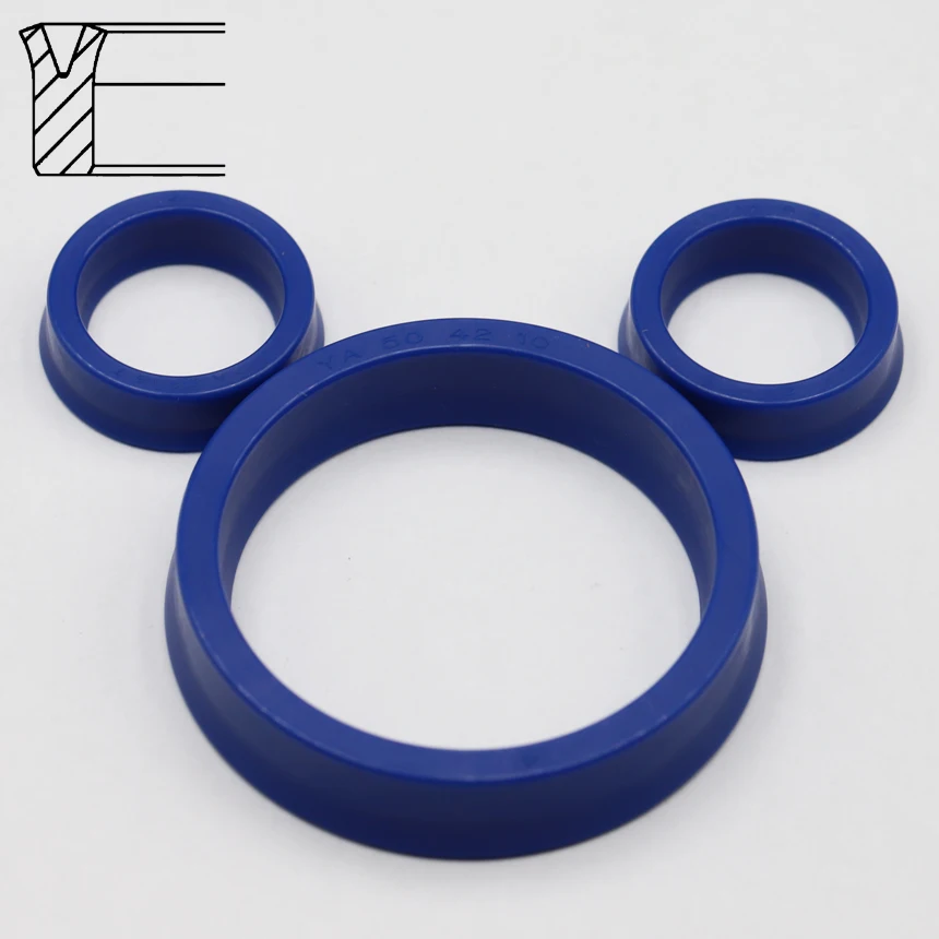YA 6-208mm ID 12-200mm OD Blue PU Piston Shaft Rod Gasket Sealing Ring U/Y Grooved Two Lips Hydraulic Cylinder Oil Seal