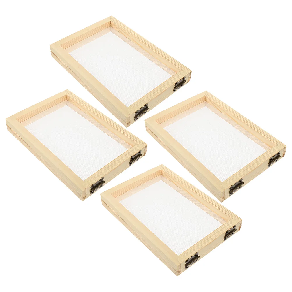 

4 Pcs Manual Paper Frame Child Brads for Crafts and Kids Wooden Students Toys