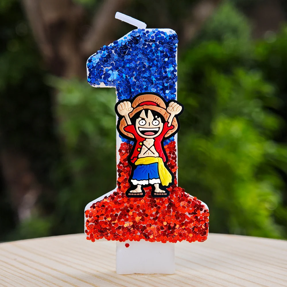 Beliebte One Piece Themen-Kerze Nummer 0-9 Luffy-Kerze Kuchendekoration Geburtstagsparty für Kinder Babyparty Spielzeug Geschenke – Detail 23