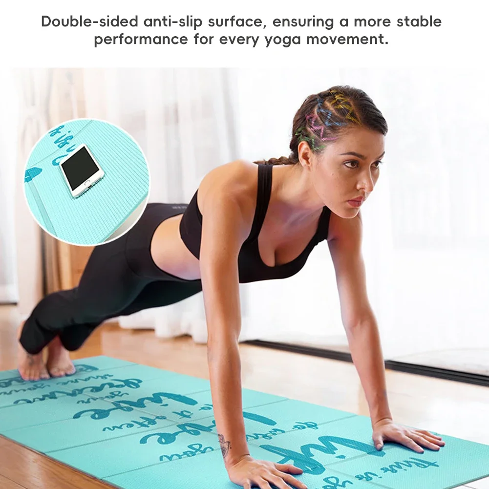 1Pc Yoga Mat Pilates Fitness Mat 5mm Thicknes Non Slip Yoga Cushion Travel Fitness Exercise Pad for Women Home Gym Floor Workout