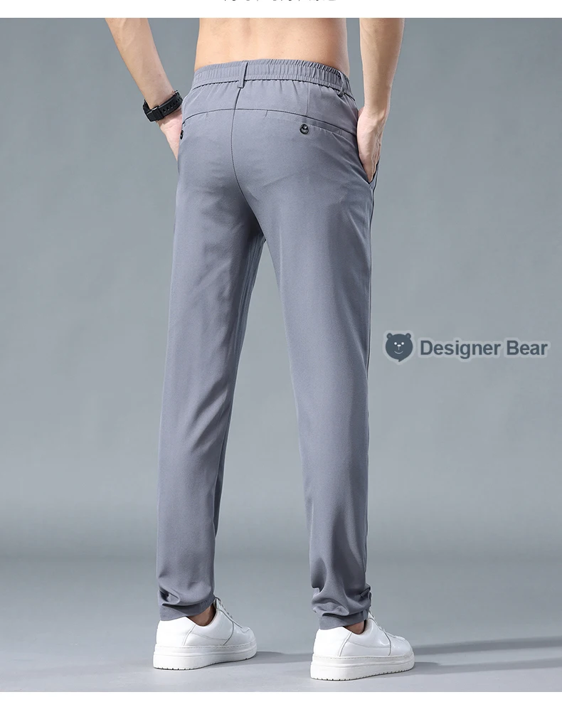 Sommerliche, dünne Herren-Freizeithose, Jogginghose, schnell trocknend, elastische Taille, Sport- und Outdoor-Laufhose für Herren, Grün, Grau, Schwarz – Detail 12