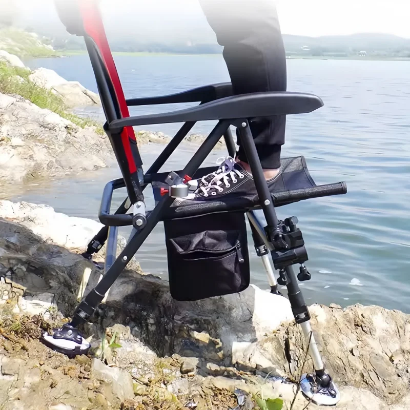 Outdoor 5 Gear Adjustable Fishing Chair Beach Chair Portable Folding Aluminum Alloy Camping Camping Fishing Equipment