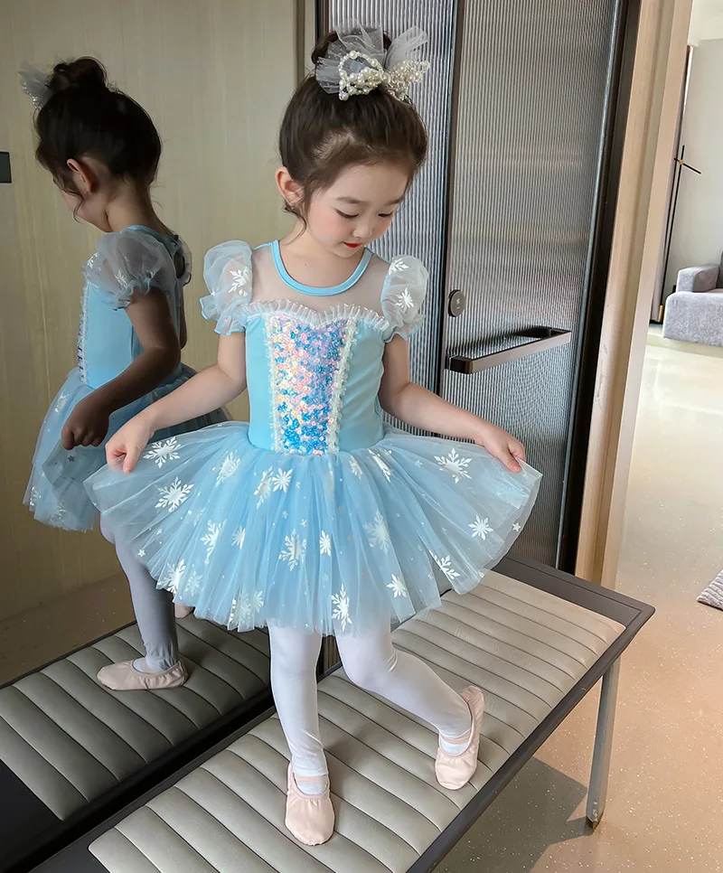 Blue Elsa Ballerina Dress Baby Girl Princess Series Ballet Dress