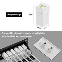 ZoeRax RJ45 CAT6 Keystone Coupler Female to Female Insert Coupler, UTP CAT6 Keystone Inline Coupler White - Image 5