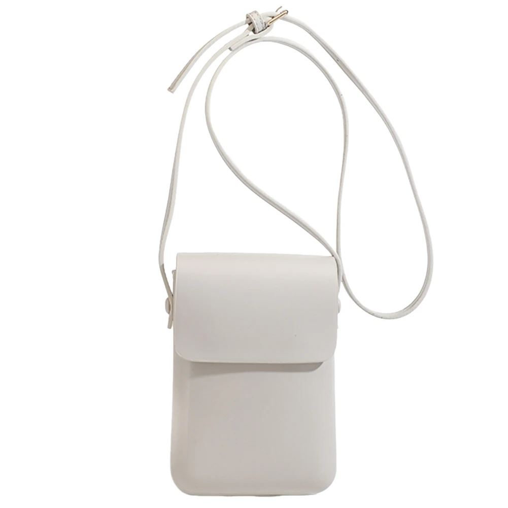 

Women Versatile Coin Pouch PU Leather Retro Shoulder Bag Adjustable Strap Solid Color Female Outdoor Dating Bag
