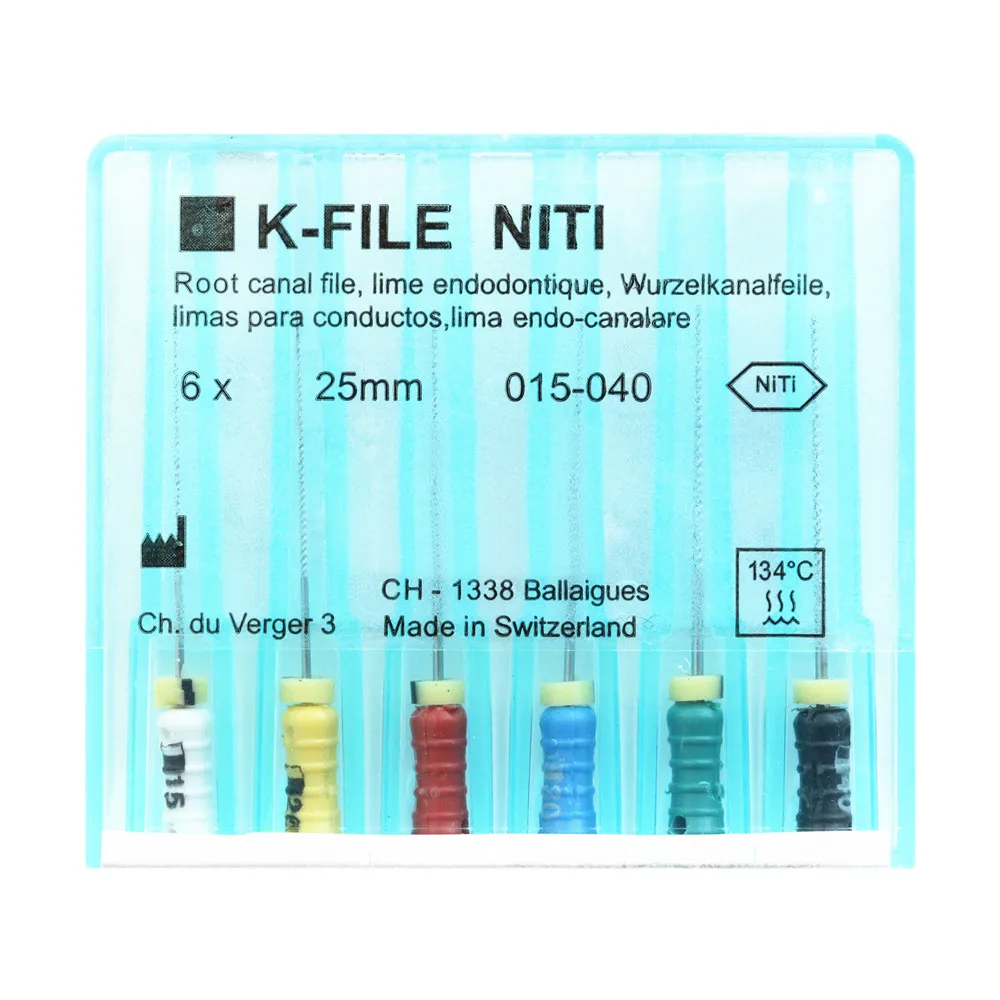 6pcs/Pack 21/25mm Dental K-FILE NiTi Flexible Endo Root Canal K Files Hand Use Endodontic Nickel Titanium Dentistry Products