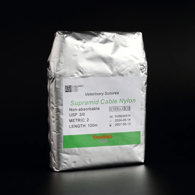 Supramide Suture Pseudo-monofilament Nylon Surgical White USP2/0 USP3/0, 100 m Sterile