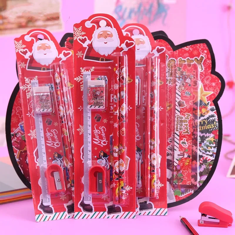 Cartoon Christmas Stationery Set Children Writing Tools Girl Gift Office School Art Supplies Drawing Pencils - 4