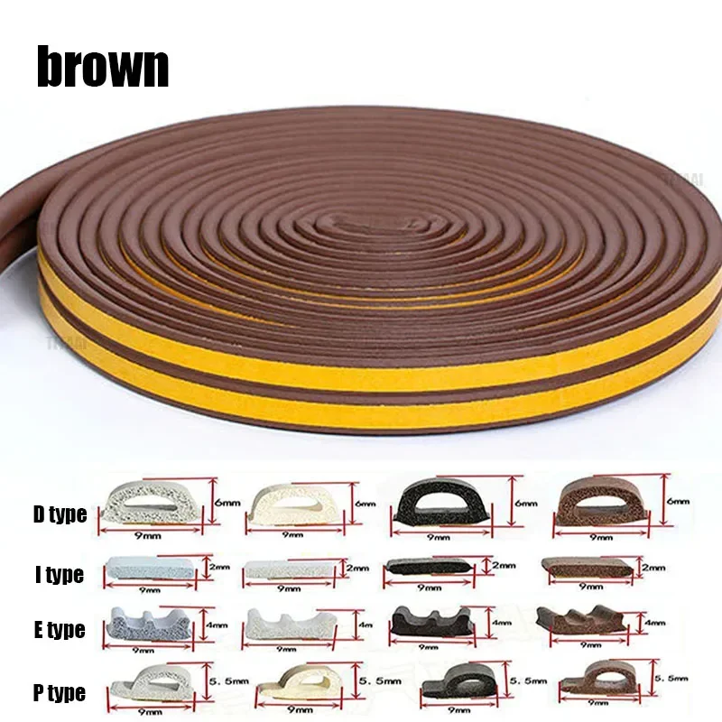 Weatherproof Self-Adhesive Door and Window Insulation Strip - Noise Reduction & Draft Stopper Tape (Available in 5m/10m)